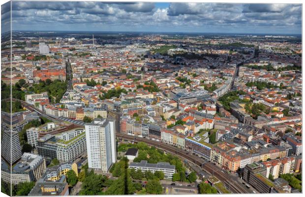 View Over City Of Berlin In Germany Canvas Print by Artur Bogacki