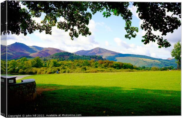 North Western fells and Grisdale Pike Keswick Cumbria Canvas Print by john hill