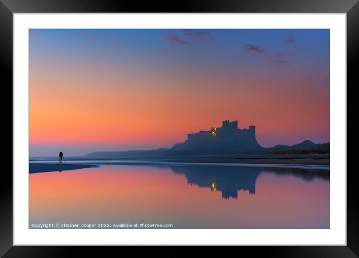  Bamburgh castle reflections Framed Mounted Print by stephen cooper