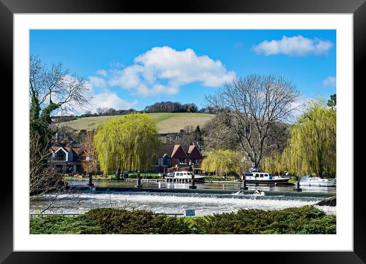 View from Goring Lock Framed Mounted Print by Joyce Storey