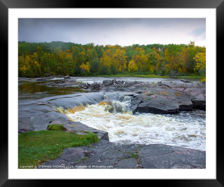 Whitemouth Falls - Violent Waters Framed Mounted Print by STEPHEN THOMAS