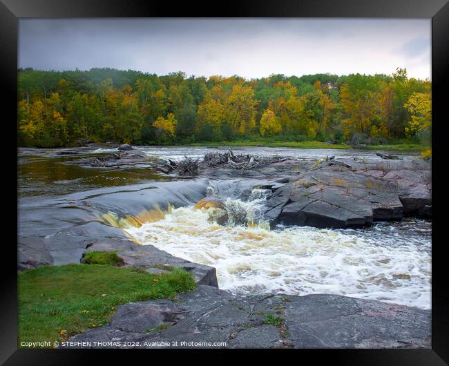 Whitemouth Falls - Violent Waters Framed Print by STEPHEN THOMAS