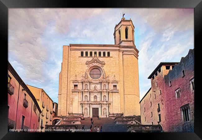 Majestic Girona Cathedral - CR2111-6225-ABS Framed Print by Jordi Carrio