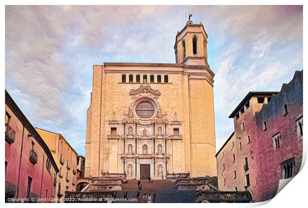 Majestic Girona Cathedral - CR2111-6225-ABS Print by Jordi Carrio