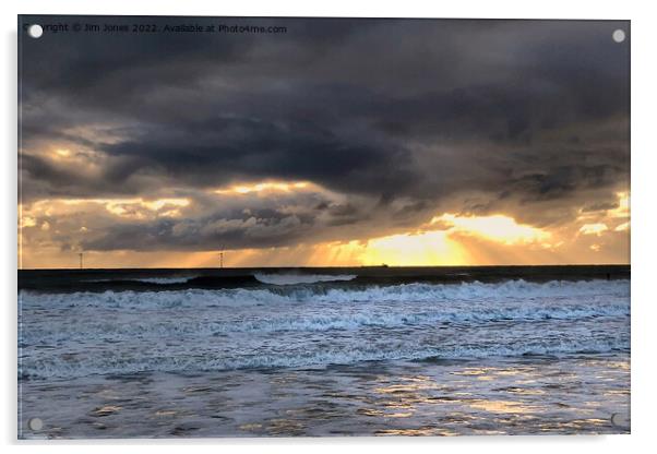 Dramatic Northumbrian Sunrise Acrylic by Jim Jones