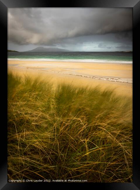 Majestic Luskentyre Beach During a Storm Framed Print by Chris Lauder