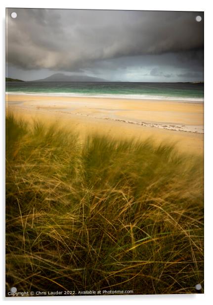 Majestic Luskentyre Beach During a Storm Acrylic by Chris Lauder