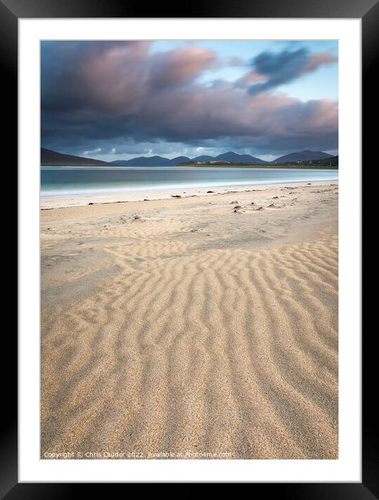 Serene Sunrise on Seilebost Beach Framed Mounted Print by Chris Lauder