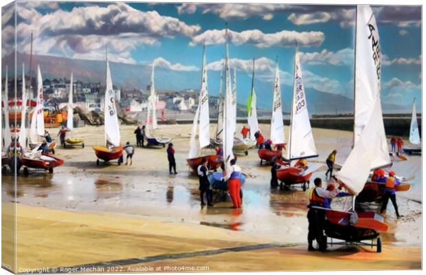 Sailing Haven on the Jurassic Coast Canvas Print by Roger Mechan