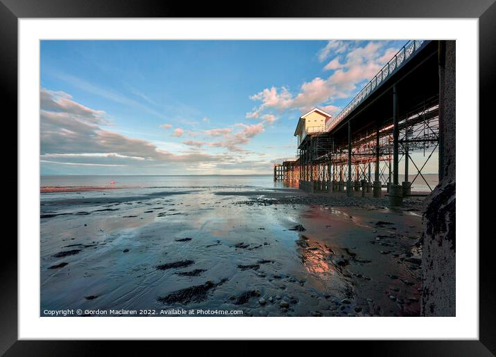 Autumn Sunset over Penarth Pier, South Wales Framed Mounted Print by Gordon Maclaren
