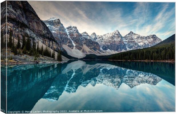 Moraine Lake at Dawn Canvas Print by Pierre Leclerc Photography