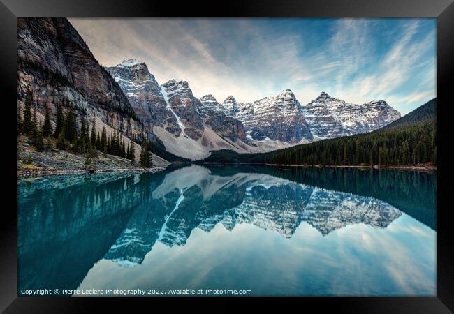 Moraine Lake at Dawn Framed Print by Pierre Leclerc Photography