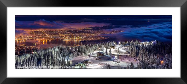 Vancouver City panorama from Grouse Mountain Framed Mounted Print by Pierre Leclerc Photography