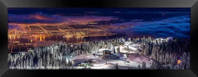 Vancouver City panorama from Grouse Mountain Framed Print by Pierre Leclerc Photography