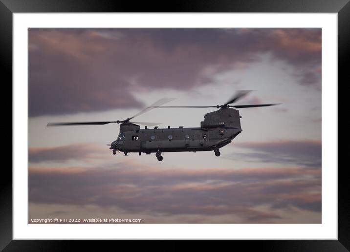 Helicopter Framed Mounted Print by P H