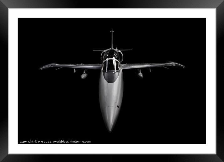 Head on Fighter jet Framed Mounted Print by P H