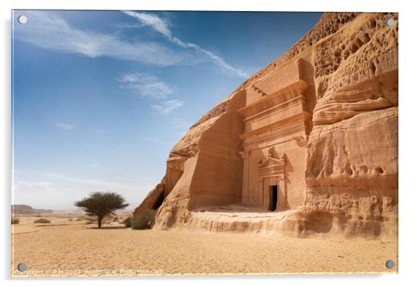 Mada'in Saleh desert tomb Acrylic by P H