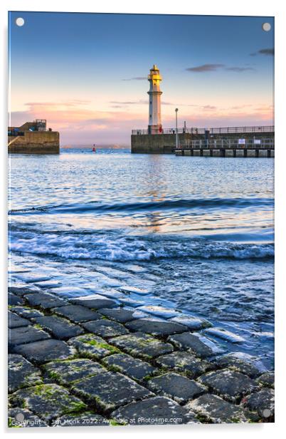 Newhaven Harbour Sunrise Acrylic by Jim Monk