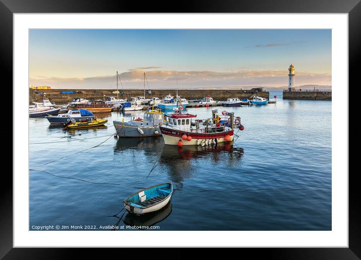 Sunrise at Newhaven Harbour Framed Mounted Print by Jim Monk