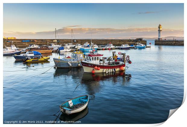 Sunrise at Newhaven Harbour Print by Jim Monk