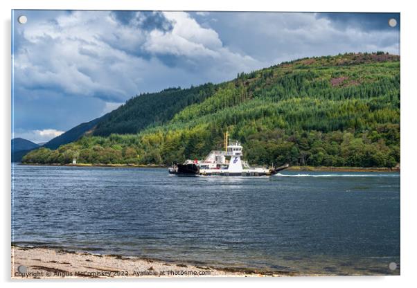 Corran Ferry on Loch Linnhe, Scottish Highlands Acrylic by Angus McComiskey