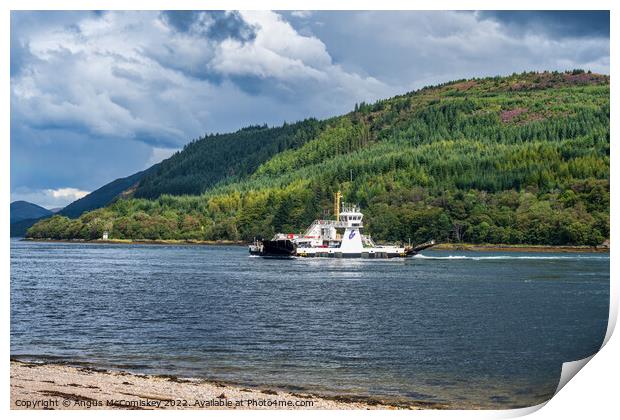 Corran Ferry on Loch Linnhe, Scottish Highlands Print by Angus McComiskey