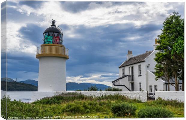 Corran Point Lighthouse Ardgour Scottish Highlands Canvas Print by Angus McComiskey