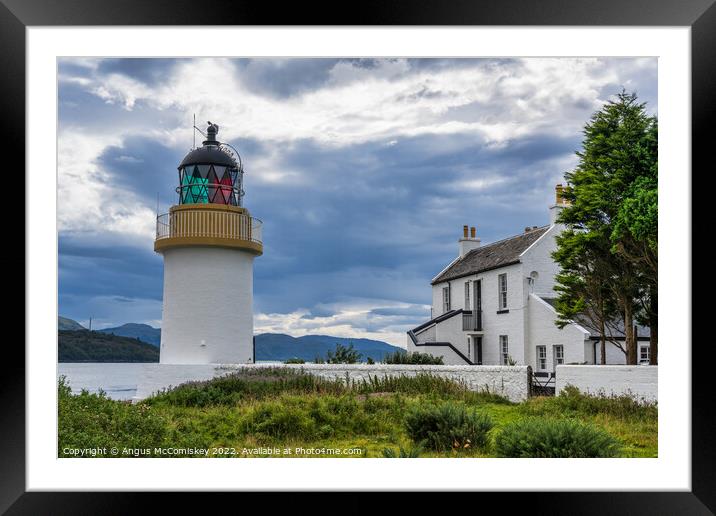 Corran Point Lighthouse Ardgour Scottish Highlands Framed Mounted Print by Angus McComiskey