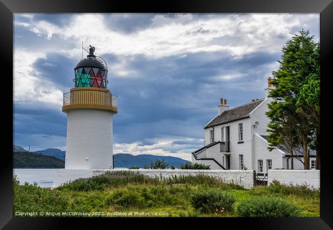 Corran Point Lighthouse Ardgour Scottish Highlands Framed Print by Angus McComiskey