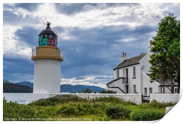 Corran Point Lighthouse Ardgour Scottish Highlands Print by Angus McComiskey