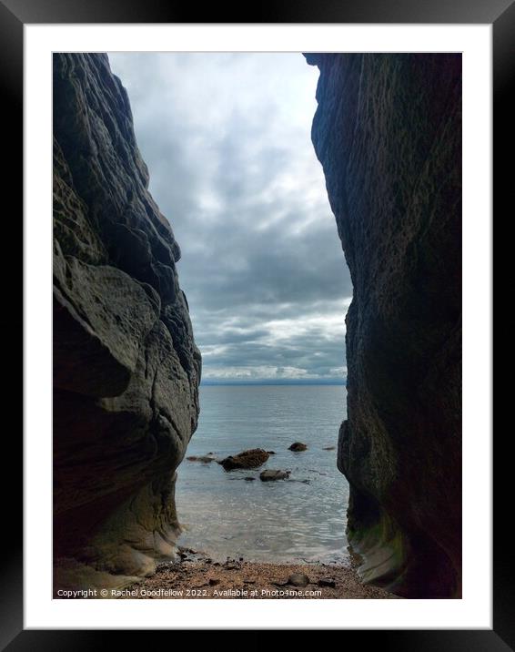 View through the rocks. Framed Mounted Print by Rachel Goodfellow