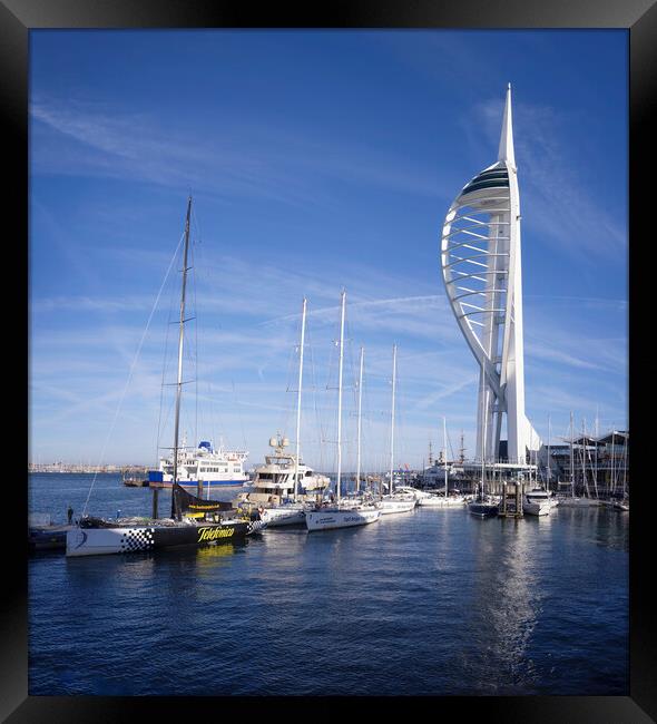 Towering Over Portsmouth Framed Print by kathy white