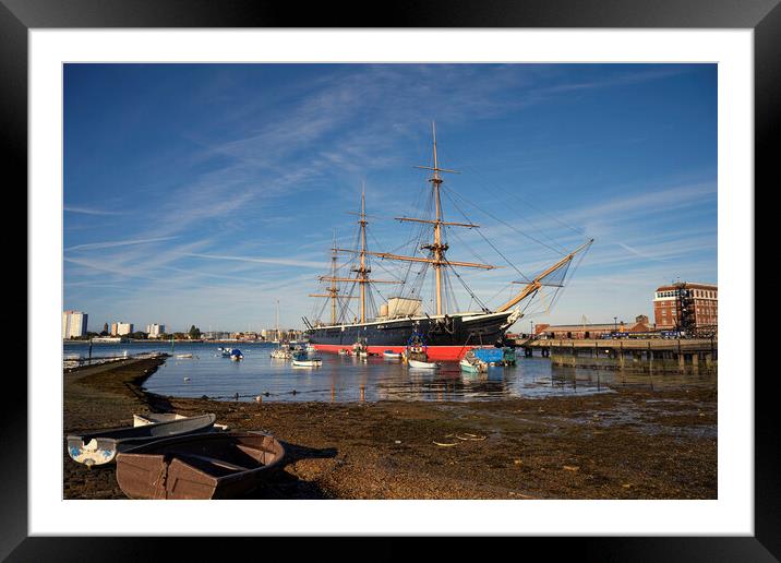 HMS Warrior Portsmouth Framed Mounted Print by kathy white