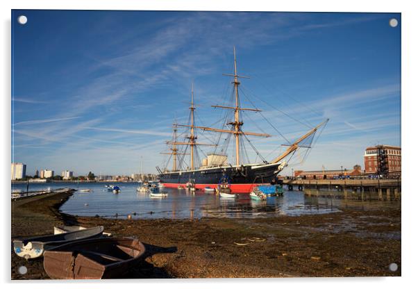 HMS Warrior Portsmouth Acrylic by kathy white