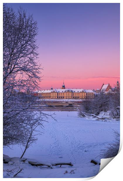 Royal Castle On Winter Dawn In Warsaw Print by Artur Bogacki