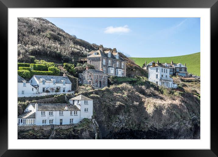 Port Isaac Cornwall,The doc's house Framed Mounted Print by kathy white