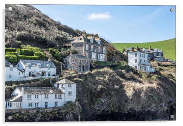 Port Isaac Cornwall,The doc's house Acrylic by kathy white