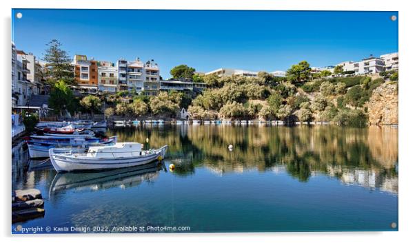 Voulismeni Lake, Agios Nikolaos, Crete, Greece Acrylic by Kasia Design