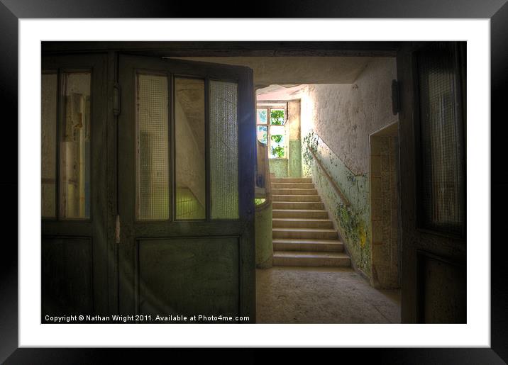 Open to stairs Framed Mounted Print by Nathan Wright
