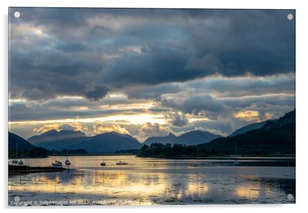 Loch Linnhe scenic landscape at sunset  in the Hig Acrylic by Delphimages Art