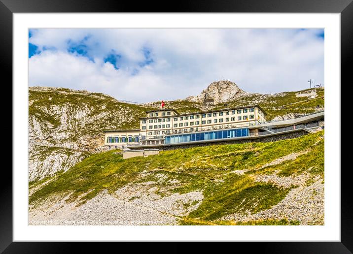 Hotel Summit Observation Point Mount Pilatus Lucerne Switzerland Framed Mounted Print by William Perry