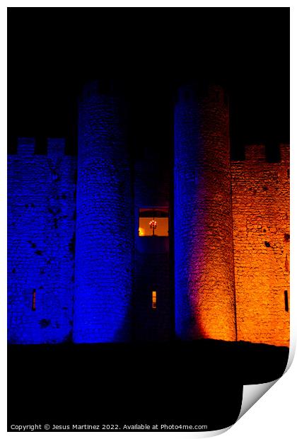 Mystical Medieval Castle at Night Print by Jesus Martínez