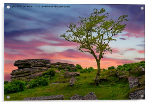 Dartmoor Sunset Acrylic by Stuart Wyatt