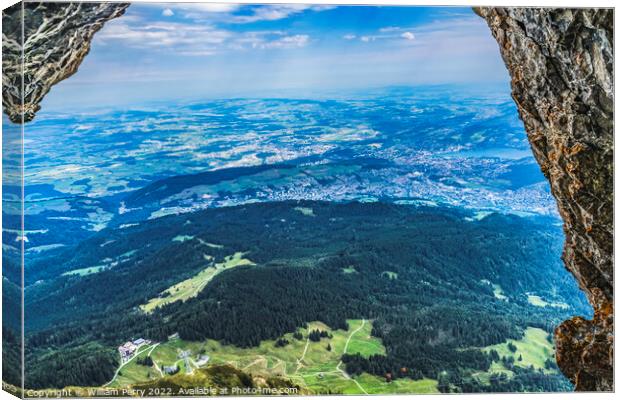 Dragon Trail View Mount Pilatus Lucerne Switzerland Canvas Print by William Perry
