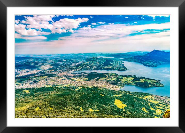 Cliff Inner Harbor Mount Pilatus Lake Lucerne Switzerland Framed Mounted Print by William Perry