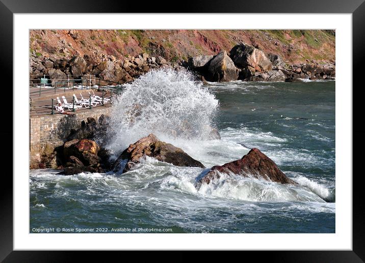 Rough sea at Ansteys Cove Framed Mounted Print by Rosie Spooner
