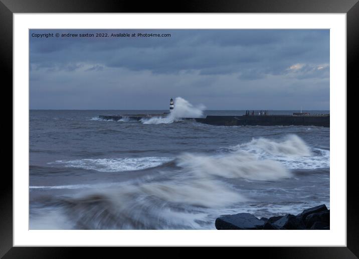 A SEA BLAST Framed Mounted Print by andrew saxton
