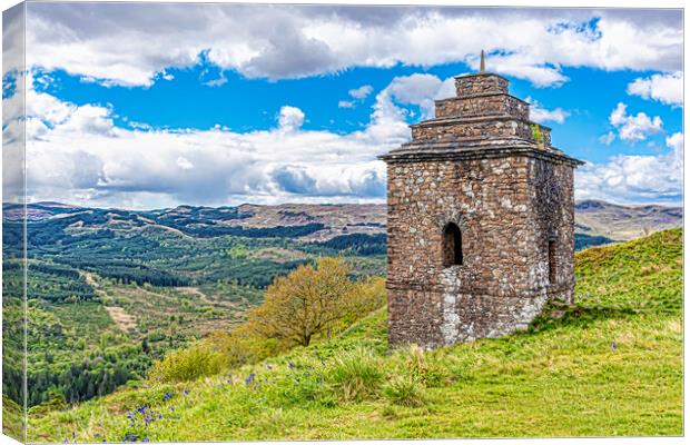 Dun Na Cuaiche Lookout Tower Canvas Print by Valerie Paterson