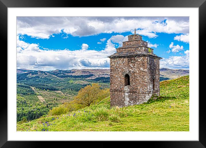 Dun Na Cuaiche Lookout Tower Framed Mounted Print by Valerie Paterson