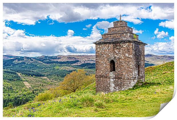 Dun Na Cuaiche Lookout Tower Print by Valerie Paterson